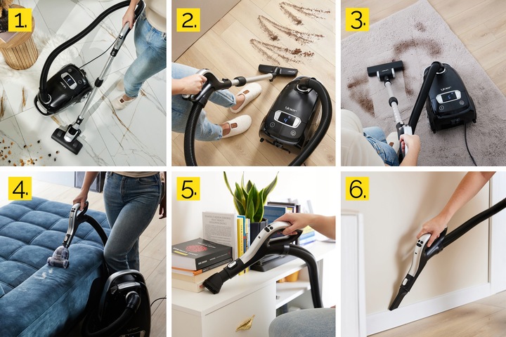 Odkurzacz workowy Cichy Yoer HEPA +6 szczotek INTELIGENTNY +PILOT