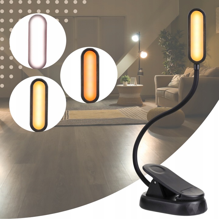 LAMPKA DO CZYTANIA KSIĄŻEK USB LAMPKA NOCNA Z KLIPSEM ZDROWA DLA OCZU 8 LED