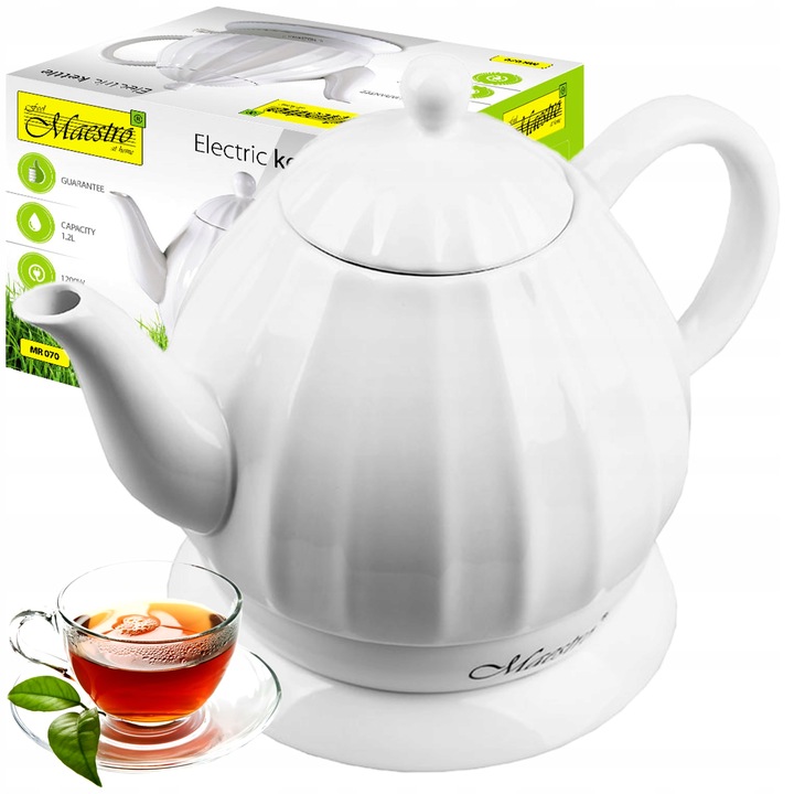 Klasyczny Ceramiczny czajnik elektryczny 1,2l 1200W | Maestro MR-070