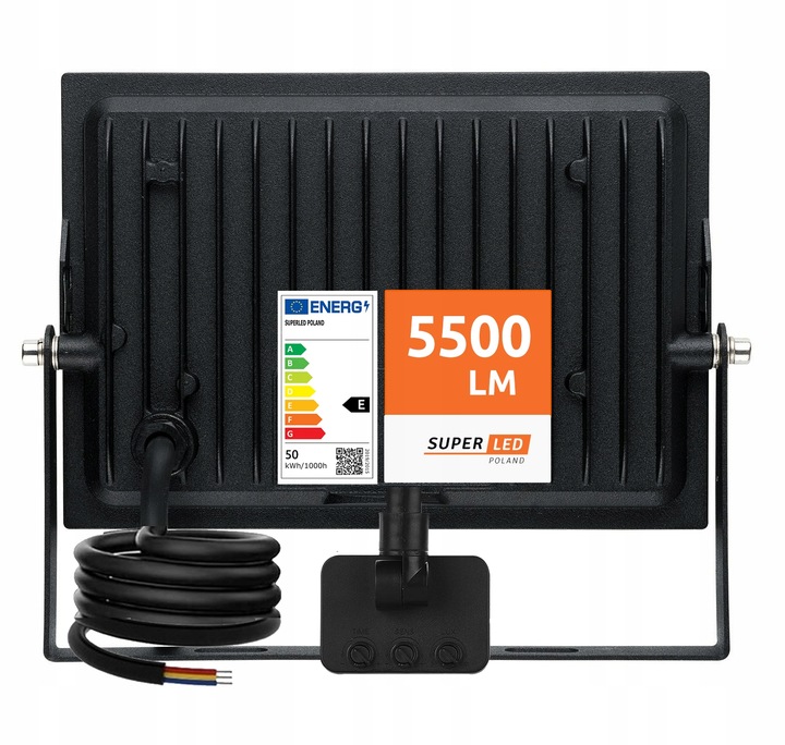 Halogen Naświetlacz LED 50W 5500 lm IP65 czujnik ruchu SUPER MOCNY