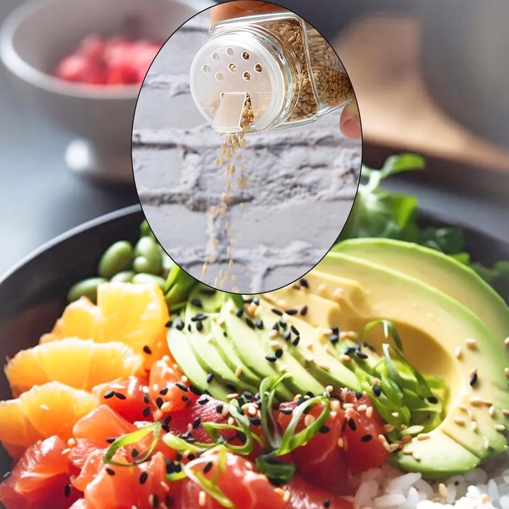 SZKLANE SŁOICZKI 120ml NA PRZYPRAWY POJEMNIKI PRZYPRAWNIKI BAMBUSOWE