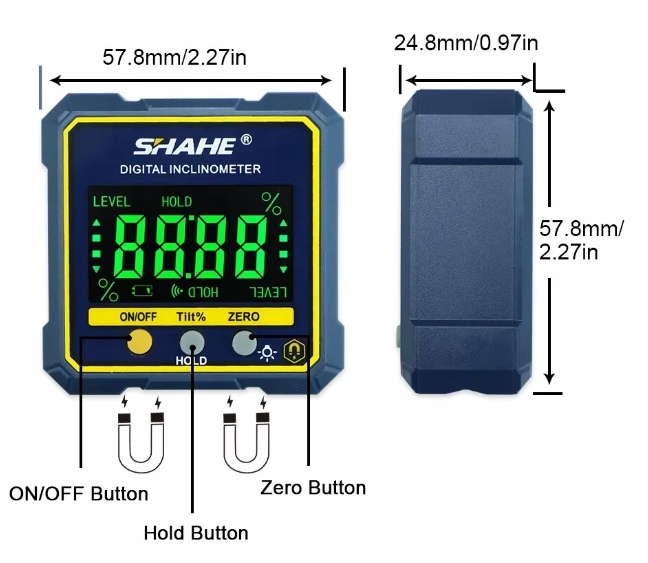 Kątomierz cyfrowy SHAHE poziomica elektroniczna