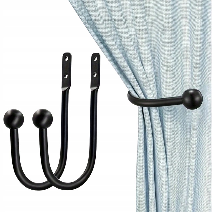 UPIĘCIE do ZASŁON Lova Nest FIRAN HAK HACZYK PRZYKRĘCANY CZARNY v2 2szt