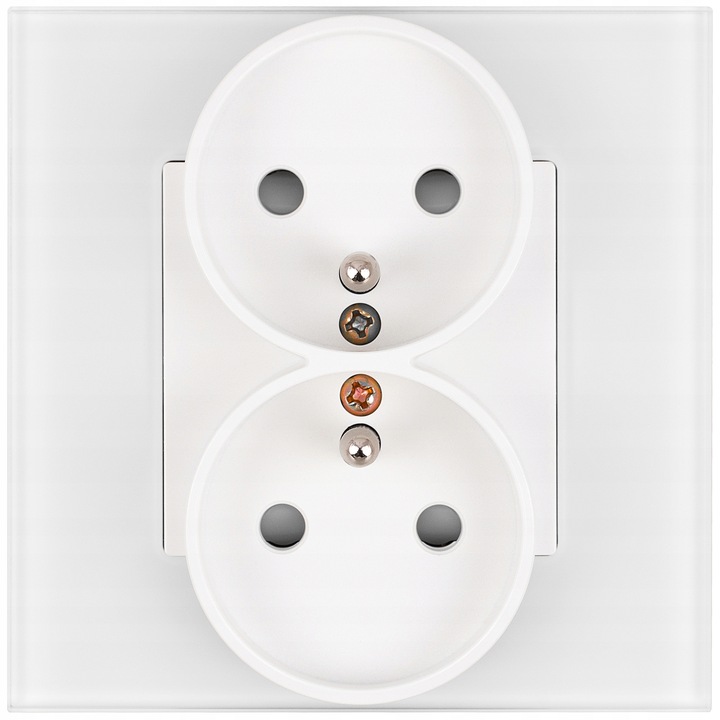 Gniazdko Podwójne Szklane Kontakt z Bolcem MIUUN