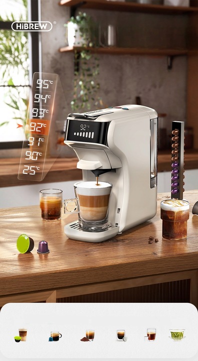 HiBREW H1B 6w1 Ekspres Do Kawy Do DG NS Kcup ESE Pods Mielona Luźna