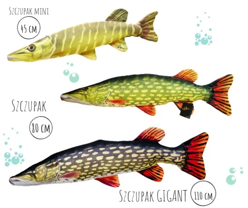 GABY pluszak ryba zabawka poduszka SZCZUPAK 80cm