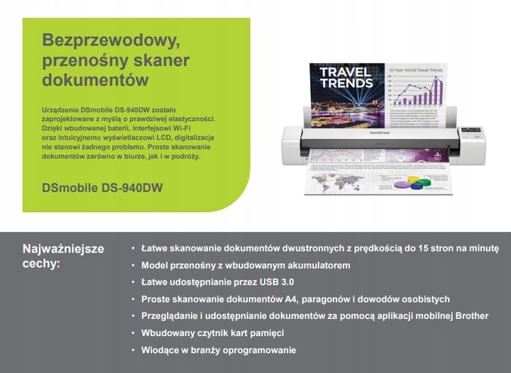 Skaner do dokumentów Brother DS-940DW DS940 Wifi