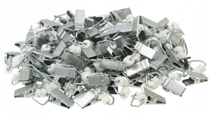 ŻABKI DO SZYNY SUFITOWEJ aluminiowej METALOWE KARNISZA KARNISZY ZASŁON 100