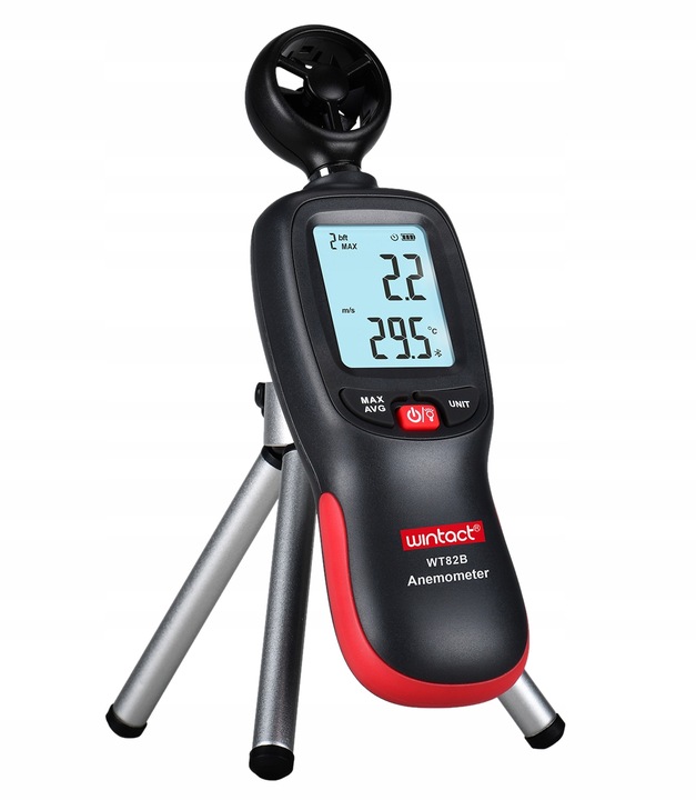 ANEMOMETR WIATROMIERZ POMIAR PRĘDKOŚCI POWIETRZA MIERNIK WIATRU TEMPERATURY