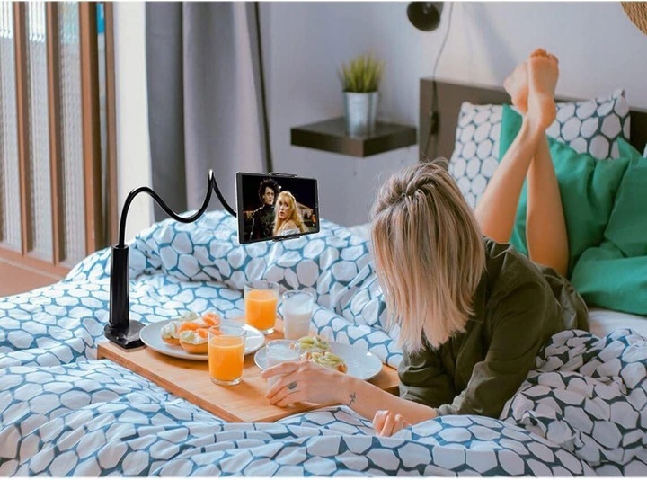 Holder For Mobile Phone Tablet With Adjustable Flexible Arm For Tablet