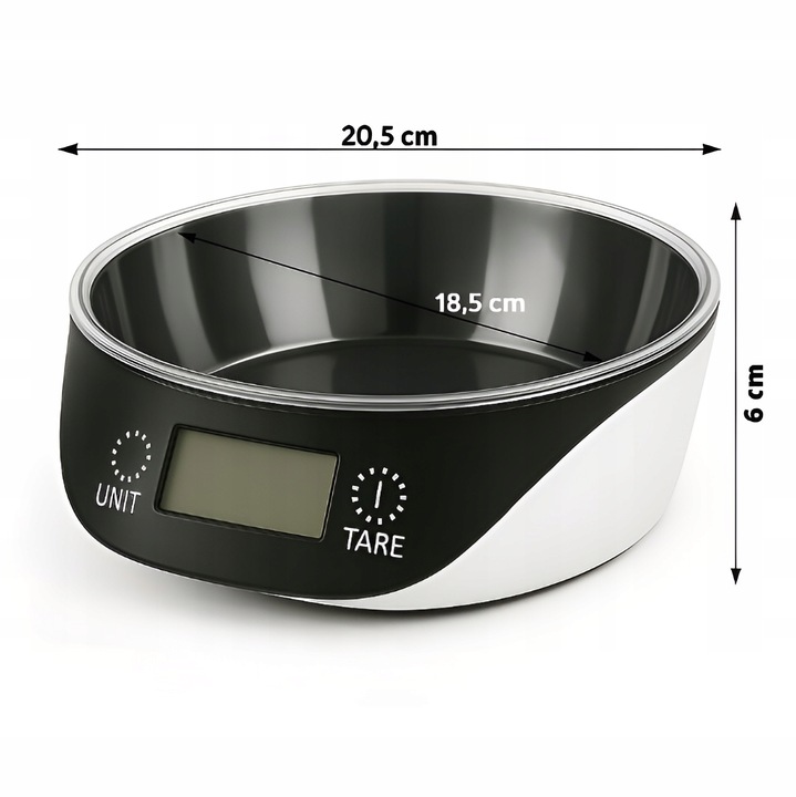 Waga Kuchenna Elektroniczna z Misą Precyzyjna Cyfrowa LCD Czarna 5 kg