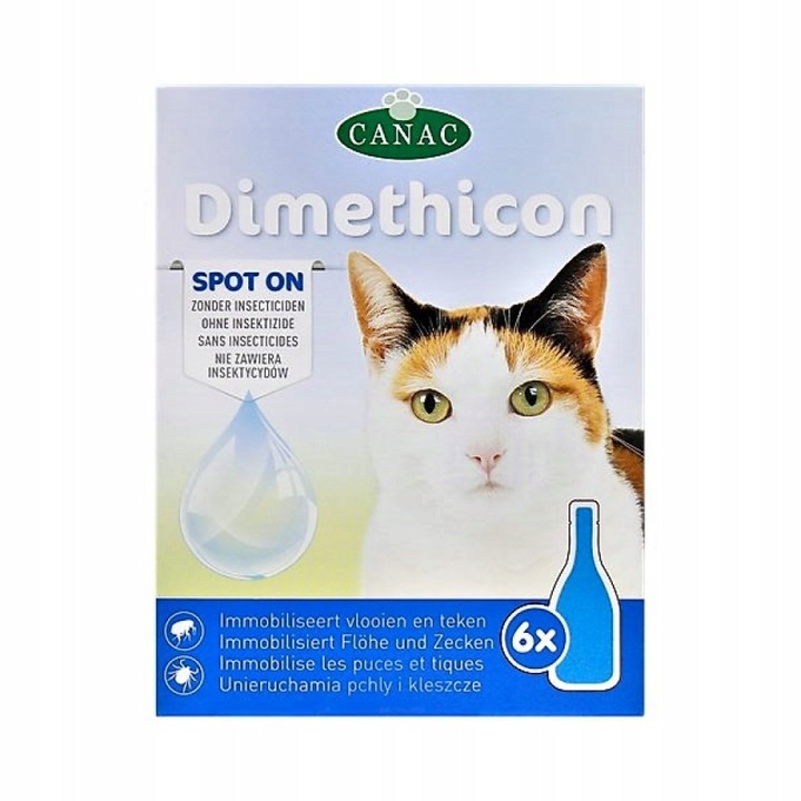 KROPLE NA KLESZCZE I PCHŁY DLA KOTA ZESTAW 6 SZTUK DAWEK PRZECIW KLESZCZOM