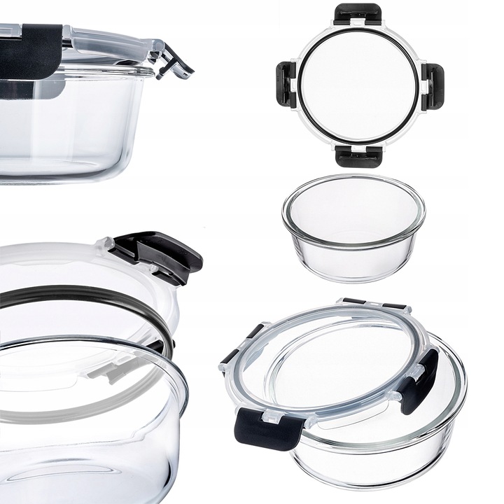 POJEMNIKI NA ŻYWNOŚĆ SZKLANY ZESTAW POJEMNIKÓW SZKLANE PUDEŁKO