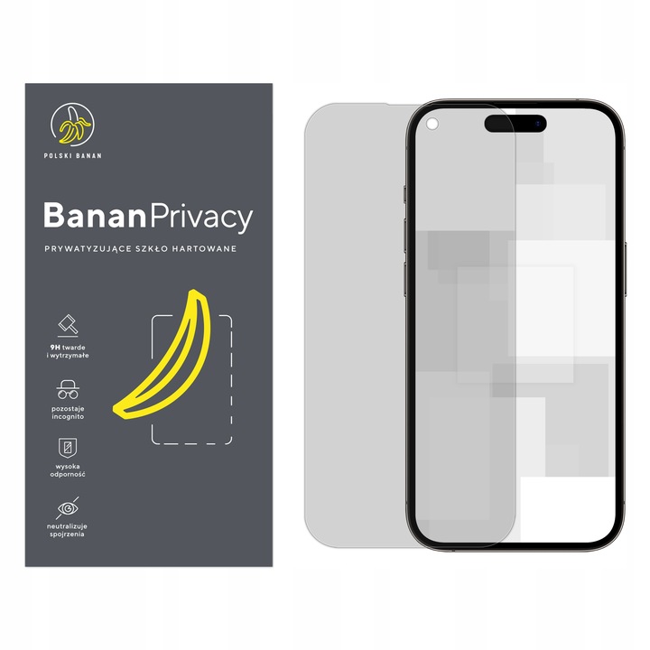 Szkło hartowane prywatyzujące 9H BananPrivacy do Apple iPhone 14 Pro