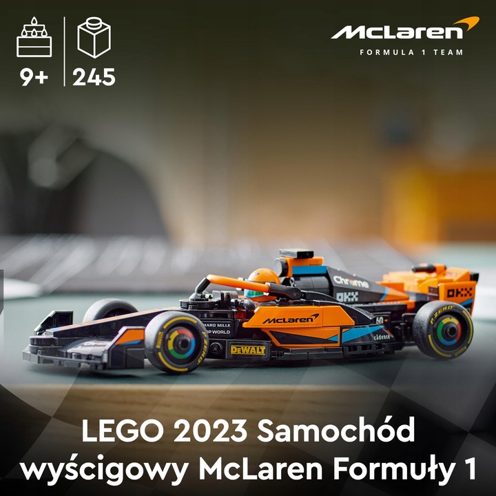 LEGO Speed Champions Samochód wyścigowy McLaren Formula 1 wersja 2023 76919