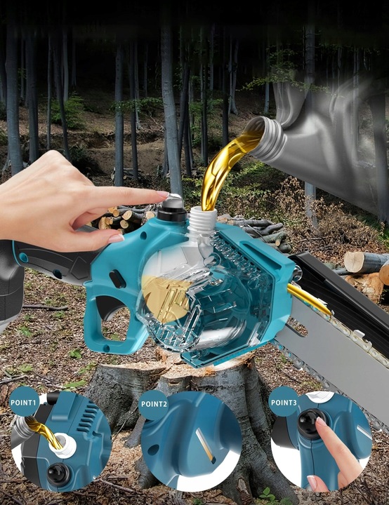 Piła AKUMULATOROWA Łańcuchowa Pilarka Do GAŁĘZI z 2 AKU 8 CALI