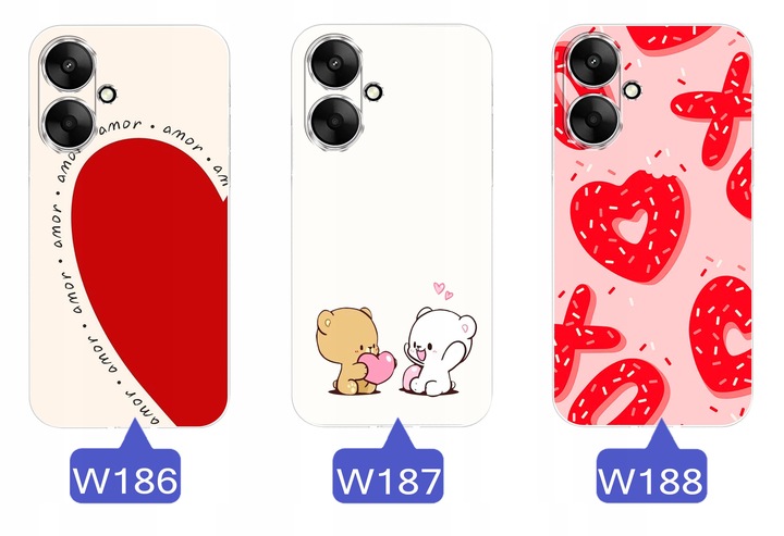 ETUI do Xiaomi Redmi 13C 5G WZORY WALENTYNKOWE WZMACNIANE CASE + SZKŁO