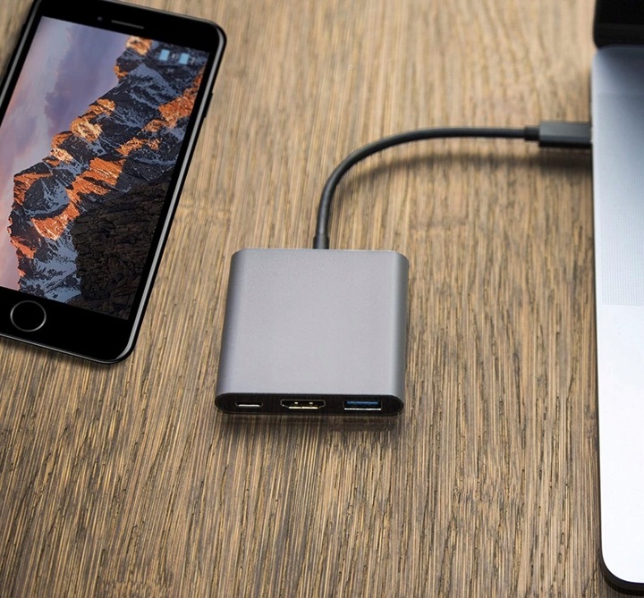 4Apple Przejściówka Adapter 3w1 HUB USB-C HDMI 4K ver2020