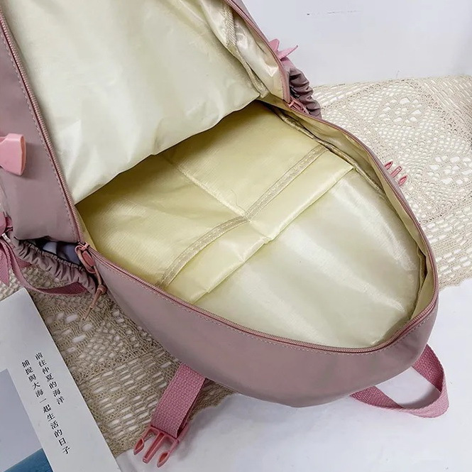 Plecak Szkolny RÓŻOWY Tornister Z Misiem Brelok dla Dziewczynki Dziecka