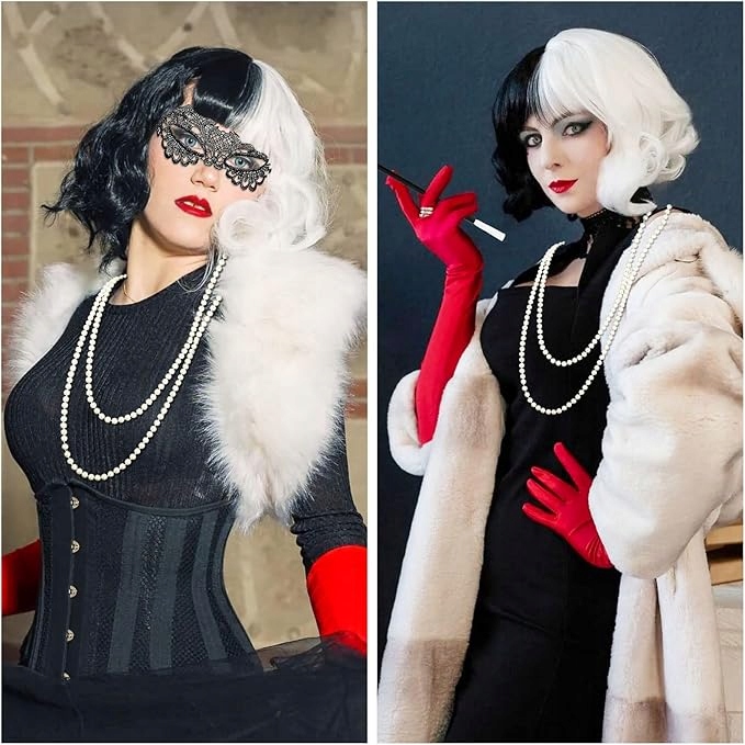 STRÓJ PRZEBRANIE DAMSKIE CRUELLA DE MON KOSTIUM FILMOWY 6el HALLOWEEN