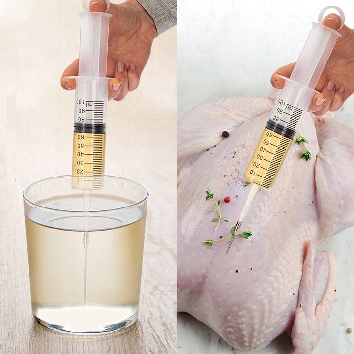 Nastrzykiwarka STRZYKAWKA SZPRYCA do SOLANKI mięsa wędlin strzykawka 2 igły