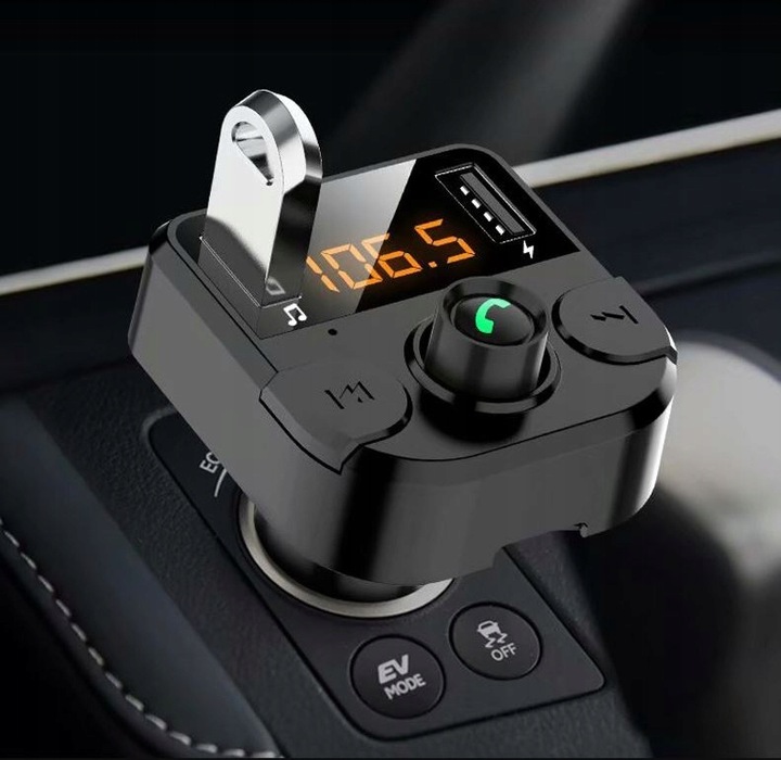 Transmiter Bluetooth FM Ładowarka 2xUSB LCD MP3