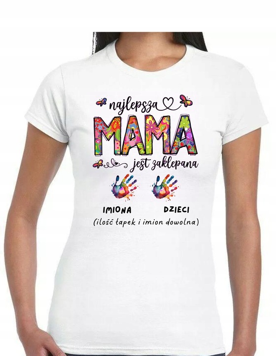 KOSZULKA T-SHIRT na DZIEŃ MAMY PREZENT "najlepsza MAMA..." JAKOŚĆ PREMIUM M