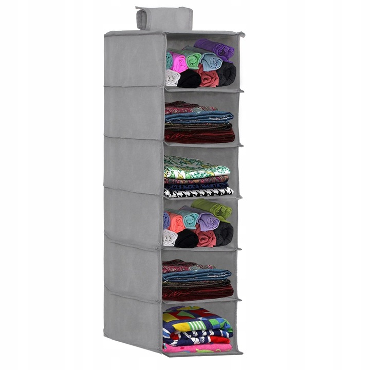 ORGANIZER WISZĄCY DO SZAFY WIESZAK 6 PÓŁEK REGAŁ NA UBRANIA