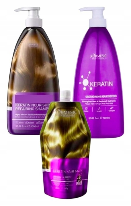Zestaw kormesic keratynowy szampon 1000ml+ odzywka 1000ml+ maska 350g
