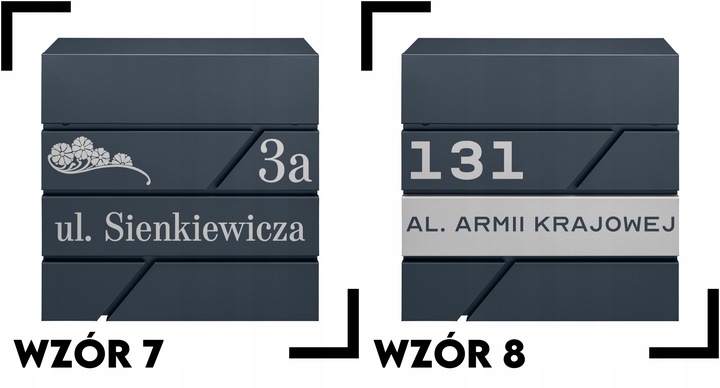 SKRZYNKA POCZTOWA NA LISTY POCZTĘ ANTRACYT NOWOCZESNA +WZÓR NAPIS Z ADRESEM