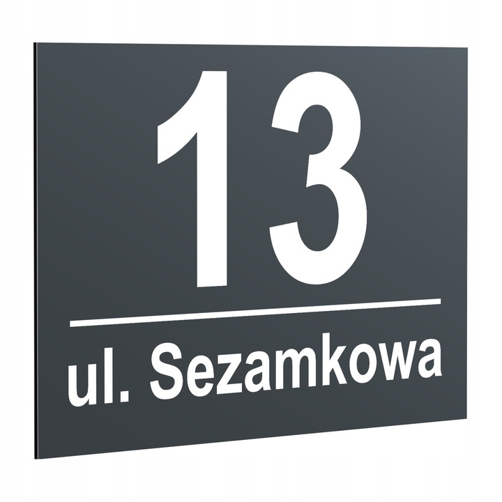 Nierdzewny Numer Na Dom Tabliczka Adresowa z Numerem Domu 32x21 cm Antracyt