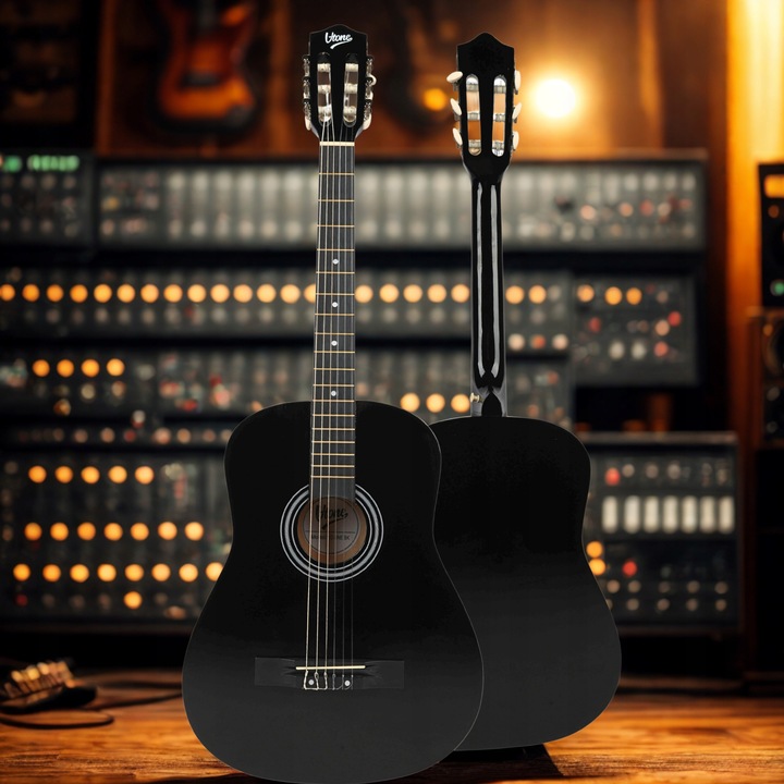 GITARA KLASYCZNA 4/4 DO NAUKI DLA POCZĄTKUJĄCYCH STROIK + KOSTKI + AKORDY