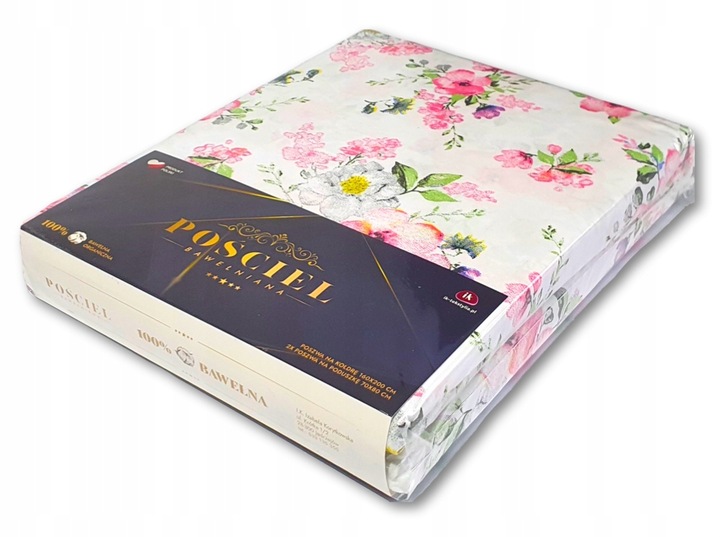 Komplet Pościeli 160x200 cm Bawełniany w Kwiaty Polska 100% Bawełna wz124