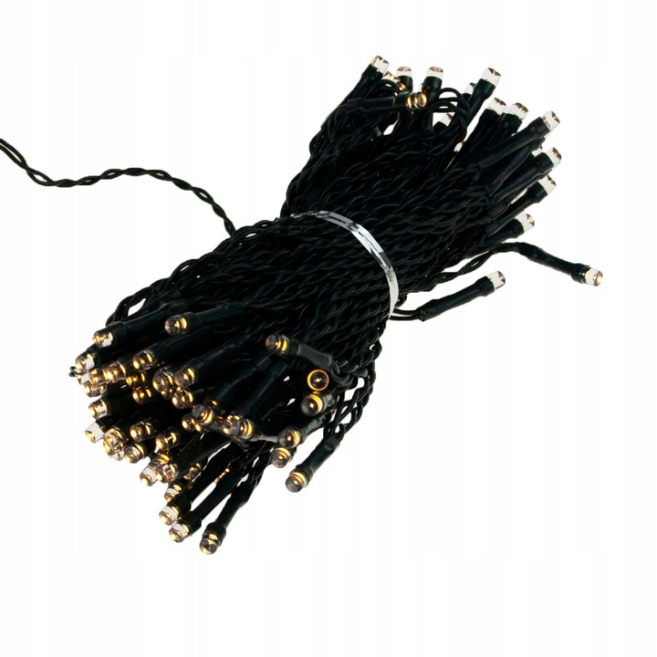 LAMPKI CHOINKOWE SOLARNE 100 LED 10m GIRLANDA CIEPŁE BIAŁE 8 FUNKCJI