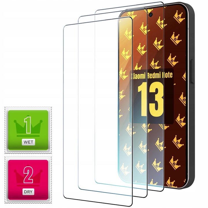 3-PAK Szkło Hartowane do Xiaomi Redmi Note 13 / 13 Pro 4G / 5G (9H, 2.5D)