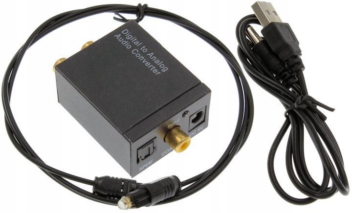 Konwerter Digital to Analog Toslink RCA Słuchawki