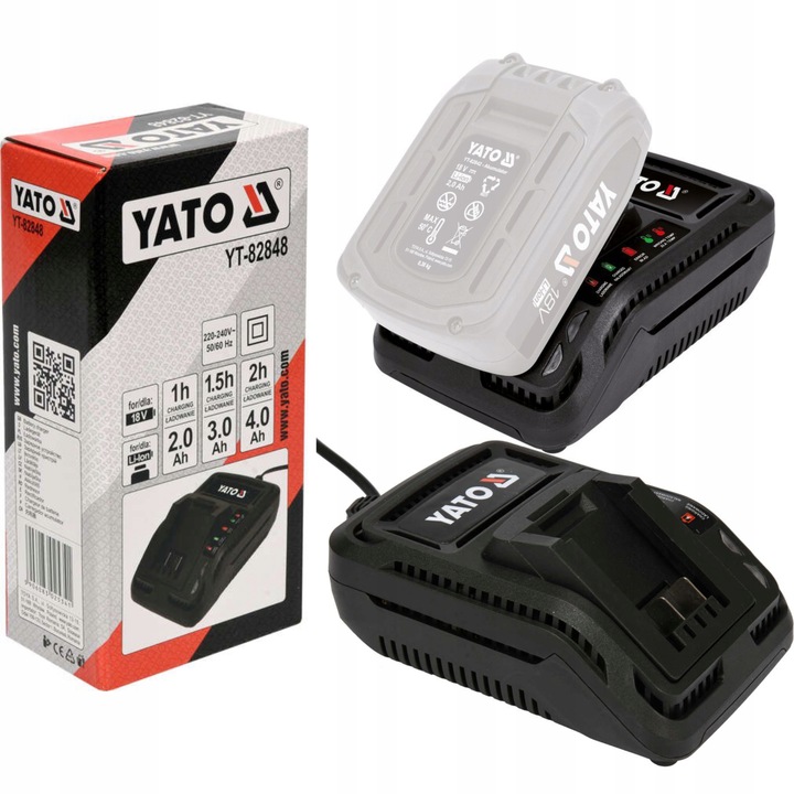 YATO ŁADOWARKA DO AKUMULATORÓW SYSTEM 18V YATO BATERIA YT-82848