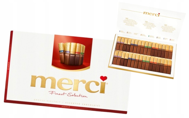 Podziękowanie dziękuje Bombonierka Merci 400g Storck prezent czekoladki