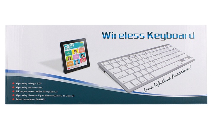 Klawiatura Bezprzewodowa Bluetooth do iPad iMac PS PC Komputera Biała