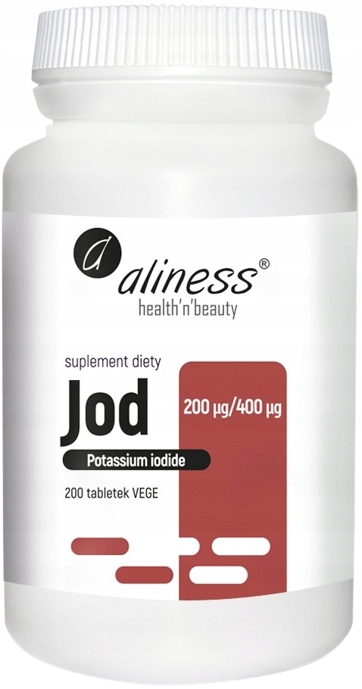 Jod (jodek potasu) 200 µg / 400 µg x 200 tabs Tarczyca Przemiana materii