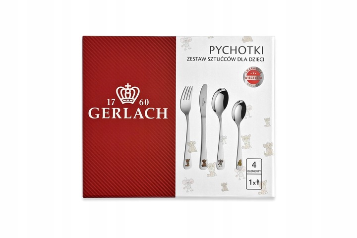 Sztućce dla Dzieci Gerlach Pychotki Grawer Prezent na Chrzest Roczek