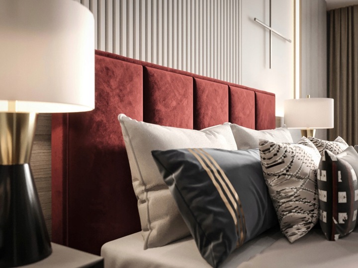 Łóżko 160x200 2 Zagłowia Panele Fancy Sypialnia_pl + POJEMNIK + STELAŻ