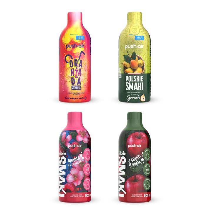 Zestaw PushAir 4 syropy Dafi Polskie Smaki 500ml