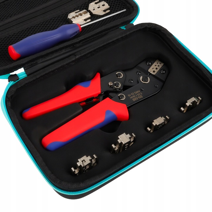 ZESTAW ZACISKARKA KONEKTORÓW 6 MATRYC PRASKA KABLI ZACISKARKA