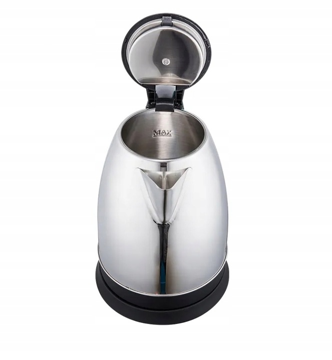 CZAJNIK ELEKTRYCZNY BEZPRZEWODOWY 1500W 2L DUŻY SREBRNY STAL