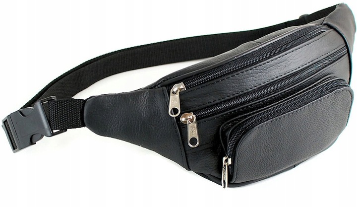 SASZETKA męska nerka biodrowa z paskiem Skóra