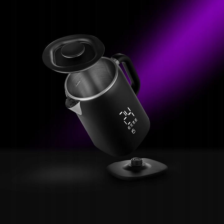 CZAJNIK ELEKTRYCZNY BEZPRZEWODOWY REGULACJA DOTYKOWY WYŚWIETLACZ LED