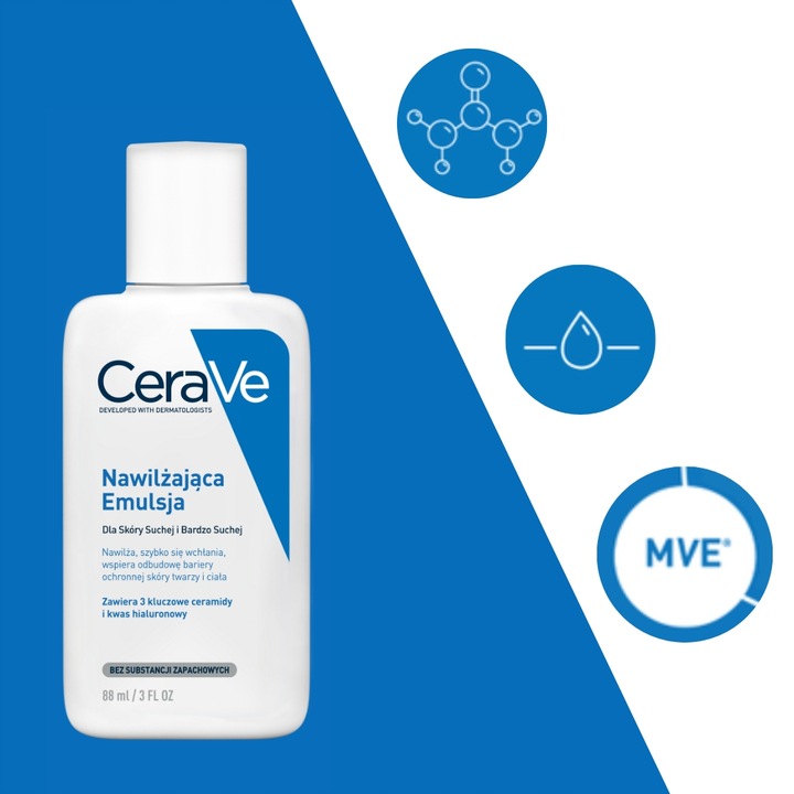 CeraVe Nawilżająca emulsja do ciała i twarzy skóra sucha 88ml TRAVEL