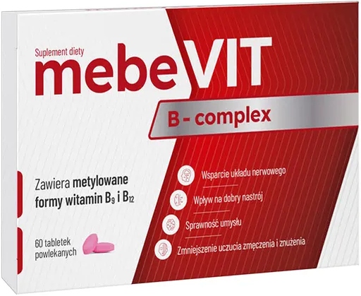 MEBEVIT B-COMPLEX układ nerwowy nastrój 60 tabletek