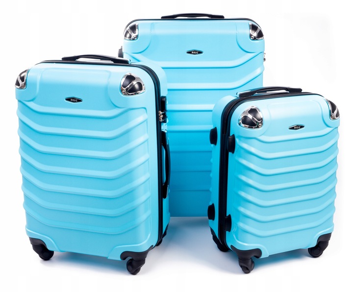 73 ZESTAW WALIZEK PODRÓŻNYCH RGL 3w1 XXL XL L KÓŁKA PODRÓŻNA TORBA ABS